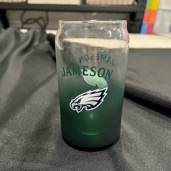 Jameson Whiskey Green Ombré Philadelphia Eagles Glass NFL Collectible 12oz - Picture 2 of 6